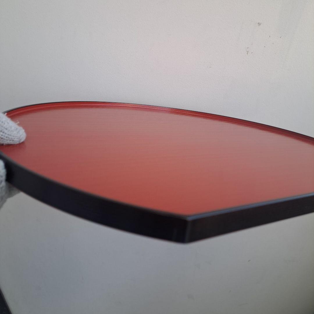 【越前漆器　尺3サイズ　 両面半月膳×6客】天然木製　長期保管品