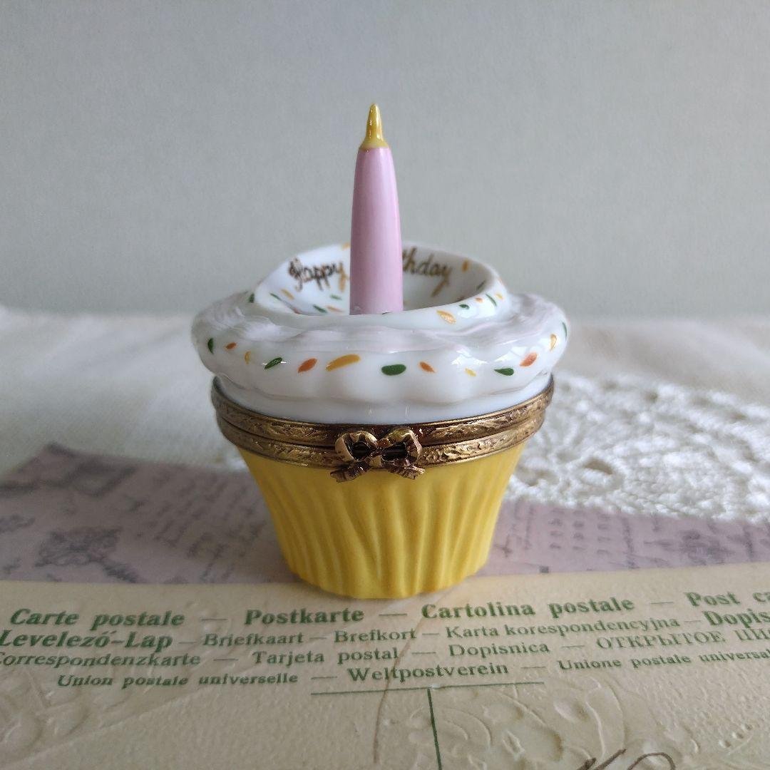 リモージュボックス　カップケーキ　誕生日　バースデー　フランス製　ヴィンテージ
