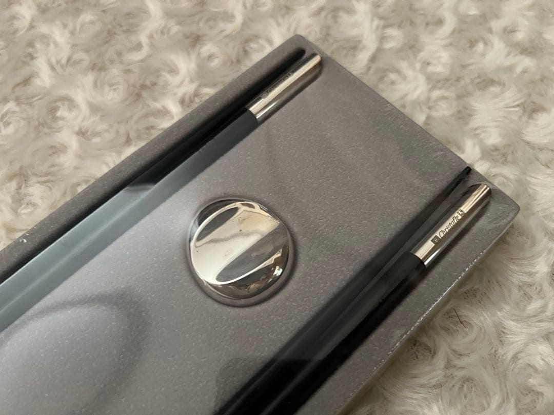 【Max】クリストフル　シルバーコーティング　箸＆箸置きセット 〈２膳〉