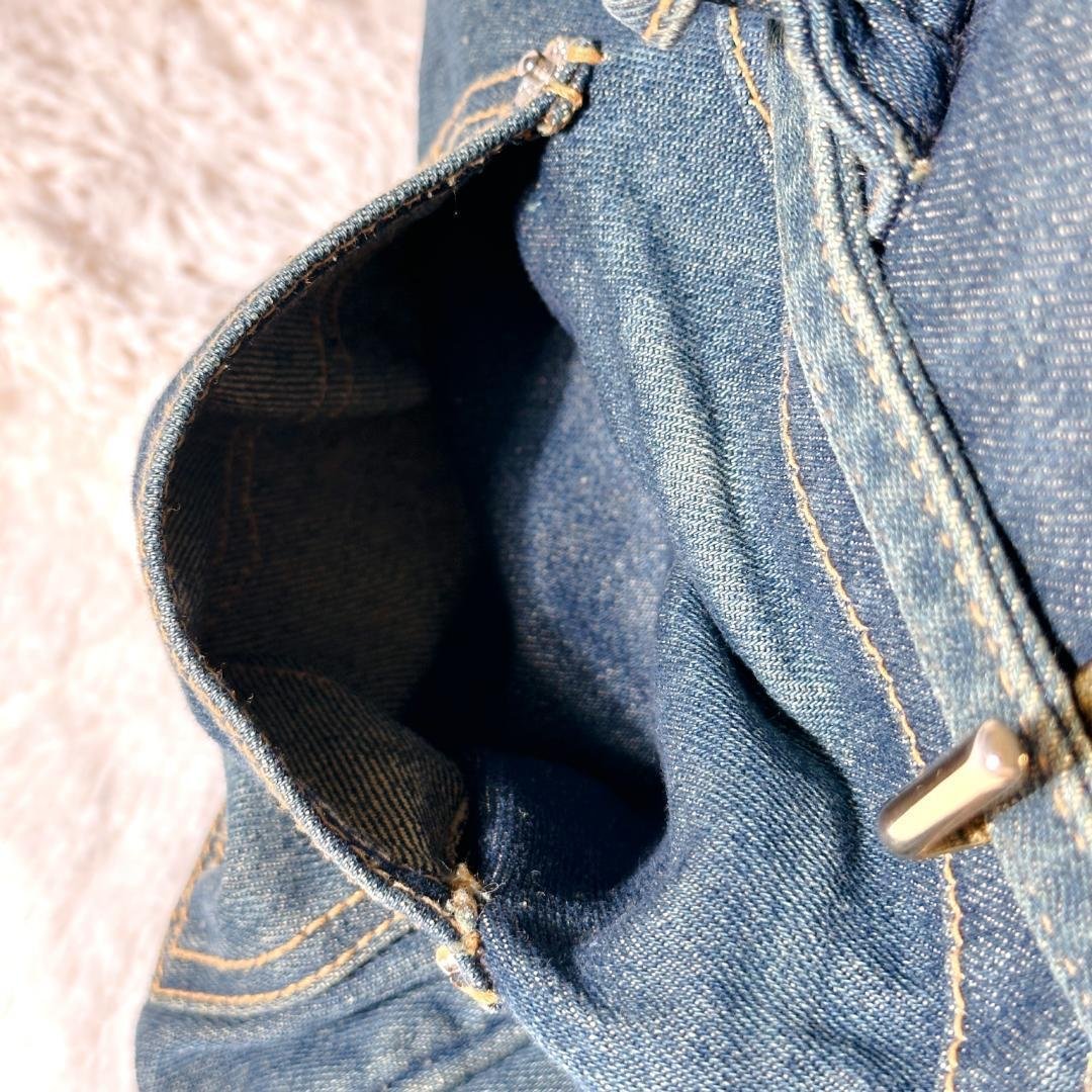 デニム ハンドバッグ ベルト リメイク ジーンズ 豹柄 鍵付 南京錠