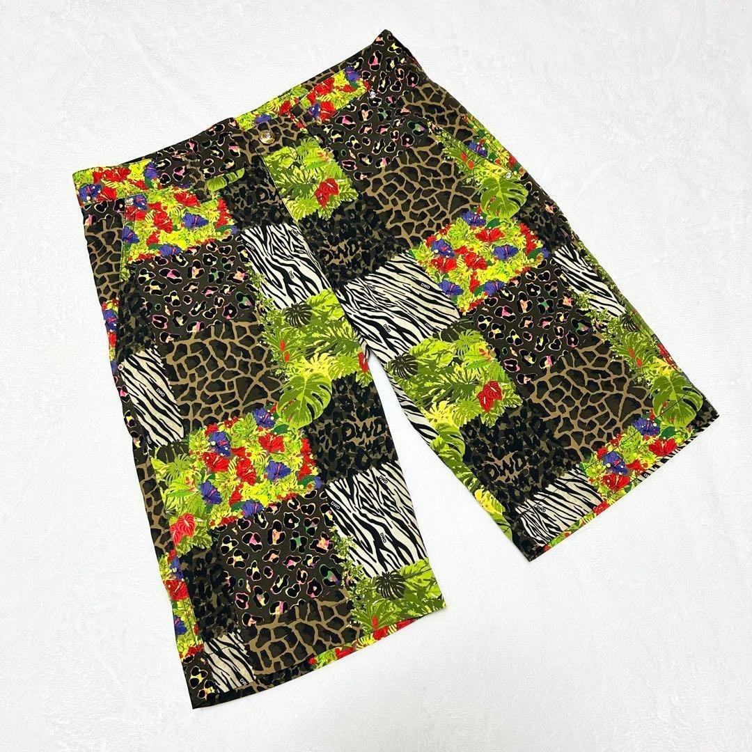 ダンスウィズドラゴン【2】激チャラ 総柄 ヒョウ柄 ゴルフウェア ショートパンツ